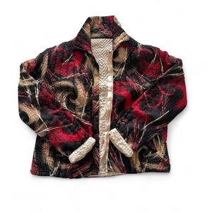 Stylish Red‎ and Black Patterned Jacket